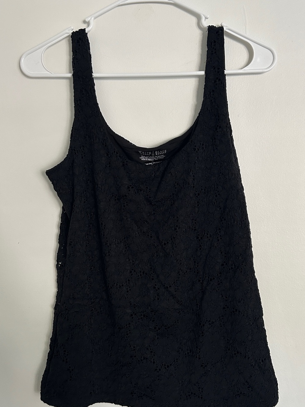 White House Black Market Black Lace Scoop Tank